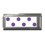 Polka Dots - Dark Lavender Violet on White Superlink Italian Charm (9mm)