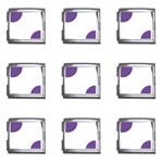 Polka Dots - Dark Lavender Violet on White Mega Link Italian Charm (9 pack)