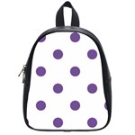 Polka Dots - Dark Lavender Violet on White School Bag (Small)