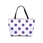 Polka Dots - Dark Lavender Violet on White Classic Shoulder Handbag (Two Sides)