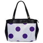 Polka Dots - Dark Lavender Violet on White Oversize Office Handbag (One Side)