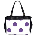 Polka Dots - Dark Lavender Violet on White Classic Oversize Office Handbag (Two Sides)