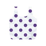 Polka Dots - Dark Lavender Violet on White Full Print Recycle Bag (S)