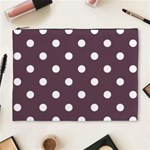 Polka Dots - White on Eggplant Violet Cosmetic Bag (XL)