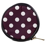 Polka Dots - White on Eggplant Violet Mini Makeup Bag