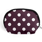 Polka Dots - White on Eggplant Violet Accessory Pouch (Medium)