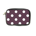 Polka Dots - White on Eggplant Violet Coin Purse