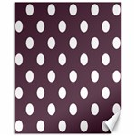 Polka Dots - White on Eggplant Violet Canvas 16  x 20 