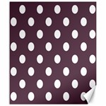 Polka Dots - White on Eggplant Violet Canvas 20  x 24 