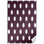 Polka Dots - White on Eggplant Violet Canvas 20  x 30 