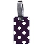 Polka Dots - White on Dark Purple Luggage Tag (Two Sides)