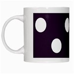 Polka Dots - White on Dark Purple White Mug