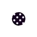 Polka Dots - White on Dark Purple 1  Mini Button