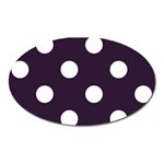 Polka Dots - White on Dark Purple Magnet (Oval)