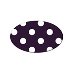 Polka Dots - White on Dark Purple Sticker Oval (10 pack)