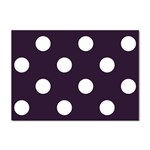 Polka Dots - White on Dark Purple Sticker A4 (10 pack)