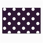 Polka Dots - White on Dark Purple Postcard 4  x 6 