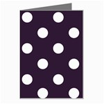 Polka Dots - White on Dark Purple Greeting Card