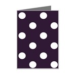 Polka Dots - White on Dark Purple Mini Greeting Card