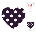 Polka Dots - White on Dark Purple Playing Cards (Heart)