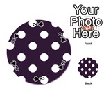 Polka Dots - White on Dark Purple Playing Cards 54 (Round)