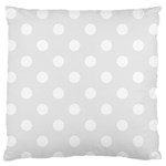 Polka Dots - White on Pale Gray Standard Flano Cushion Case (One Side)