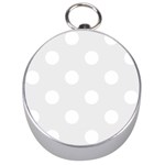 Polka Dots - White on Pale Gray Silver Compass