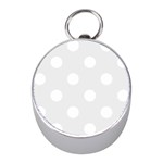 Polka Dots - White on Pale Gray Silver Compass (Mini)