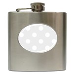 Polka Dots - White on Pale Gray Hip Flask (6 oz)