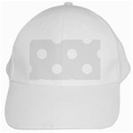 Polka Dots - White on Pale Gray White Cap