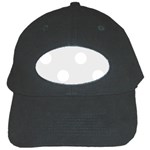 Polka Dots - White on Pale Gray Black Cap