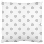 Polka Dots - Light Gray on White Large Flano Cushion Case (One Side)