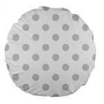 Polka Dots - Light Gray on White Large 18  Premium Round Cushion