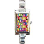 pop art donald trump  Rectangle Italian Charm Watch