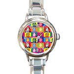 pop art donald trump  Round Italian Charm Watch