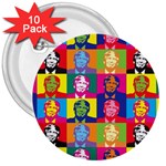 pop art donald trump  3  Button (10 pack)