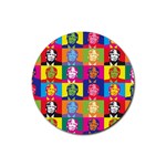 pop art donald trump  Rubber Round Coaster (4 pack)