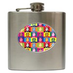 pop art donald trump  Hip Flask (6 oz)