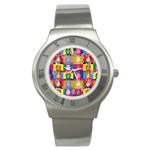 pop art donald trump  Stainless Steel Watch