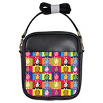 pop art donald trump  Girls Sling Bag