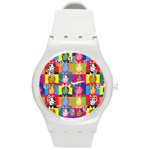 pop art donald trump  Round Plastic Sport Watch (M)