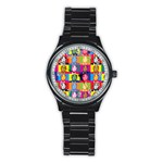 pop art donald trump  Stainless Steel Round Watch