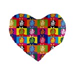 pop art donald trump  Standard 16  Premium Flano Heart Shape Cushion 