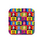 pop art donald trump  Rubber Square Coaster (4 pack)