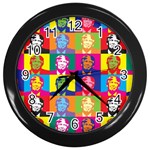 pop art donald trump  Wall Clock (Black)