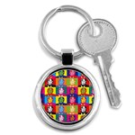 pop art donald trump  Key Chain (Round)