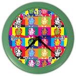 pop art donald trump  Color Wall Clock