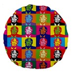 pop art donald trump  Large 18  Premium Round Cushion 