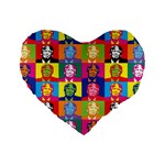 pop art donald trump  Standard 16  Premium Heart Shape Cushion 