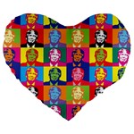 pop art donald trump  Large 19  Premium Heart Shape Cushion